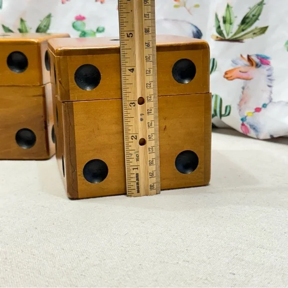 Vintage Wooden Dice Poker Chip Caddy Set by Trend Clocks Zeeland, Mi. - Picture 7 of 13